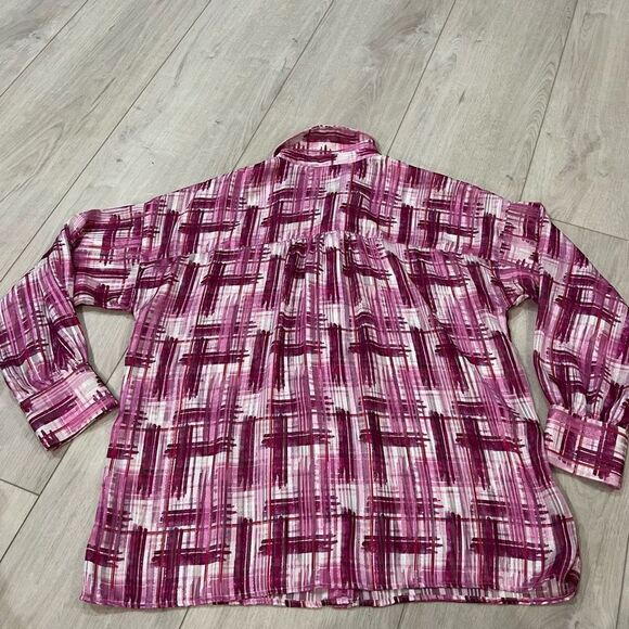 SOFT SURROUNDINGS Womens Porta Blouse Absta Mgnta PM- Long sleeve, Sz M - Picture 4 of 7